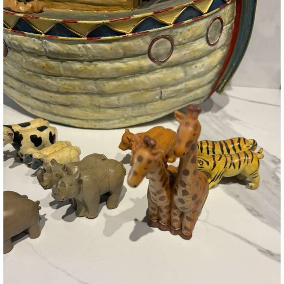 Vintage Handcrafted Iron Noah’s Ark Playset with Animal Figurines Collectible - Picture 6 of 14